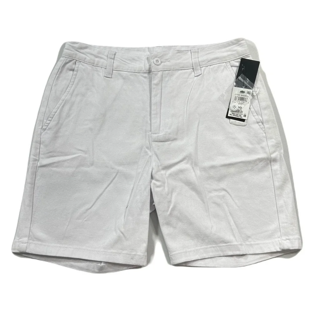 And Now This Chino Shorts Mens 29 White Core Stretch‎ Flat Front NEW
